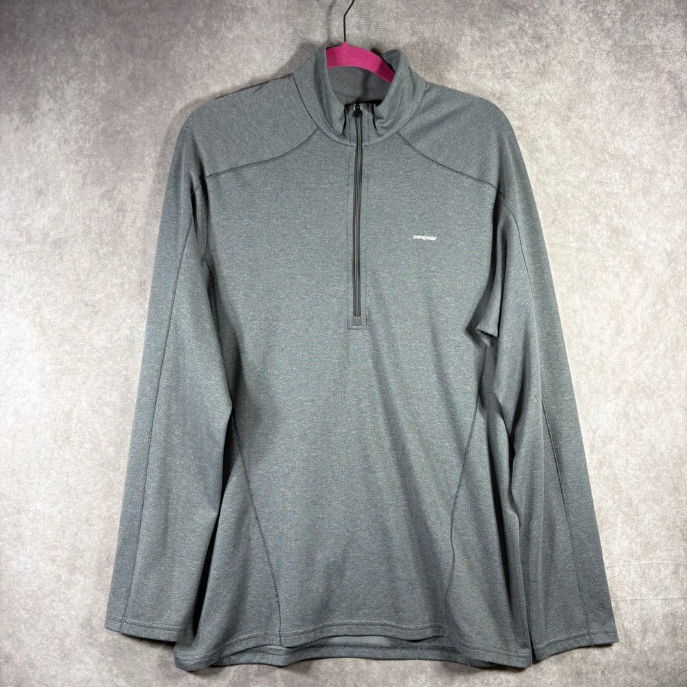 Patagonia Quarter Zip Mens Large Gray Capilene 3 Midweight Polartec Base Layer
